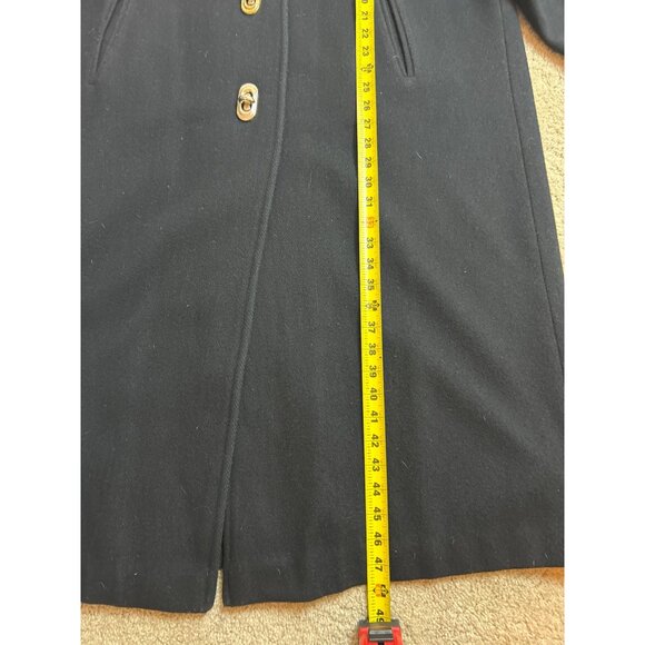 Vintage Billi by Billycoat Long Black Wool Overcoat Hooded Heavy Made in USA XL - Picture 7 of 16